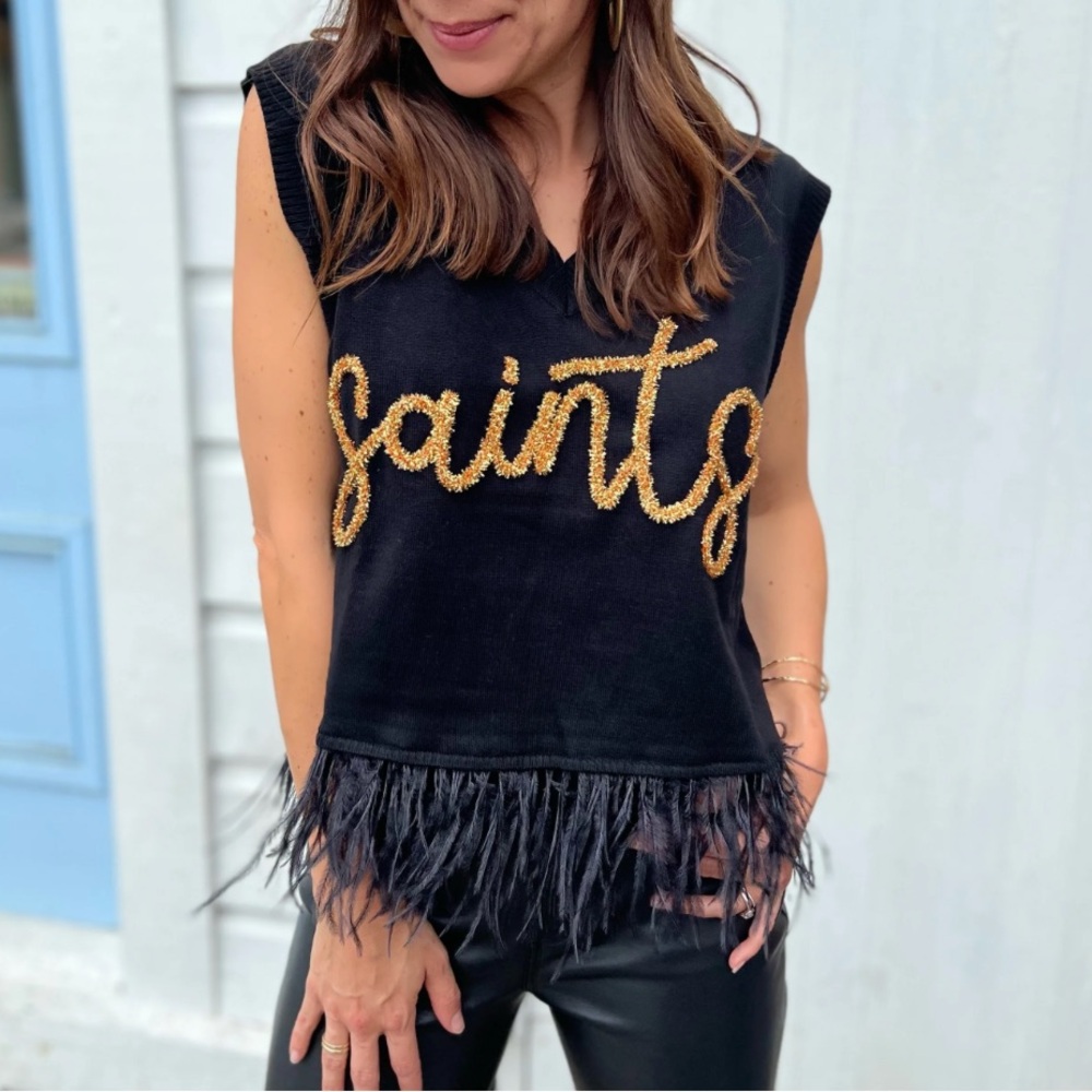 Queen of Sparkles Saints Feather Sweater Tank